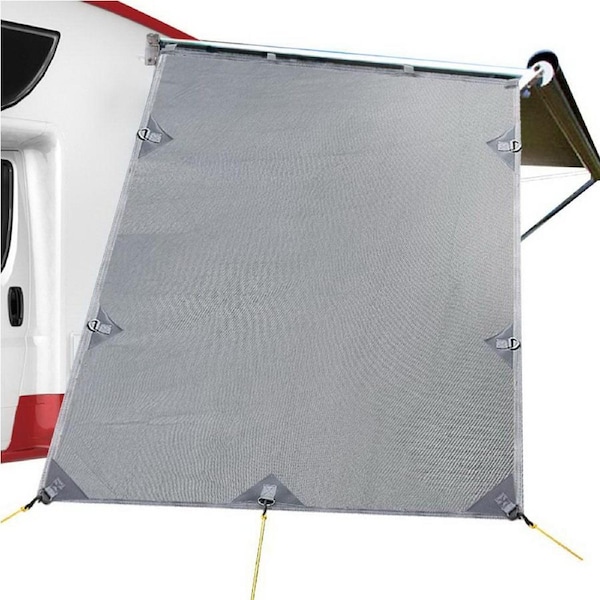 Caravan Privacy Screen End Wall Side Sun Shade Roll Awning 200GSM - Grey