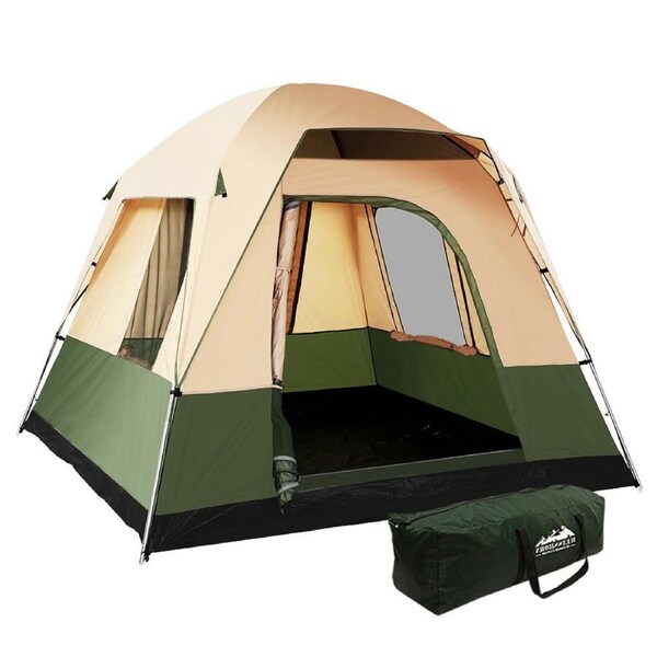 Family Camping Tent Hiking Beach Tents Green - Fits 4 Person