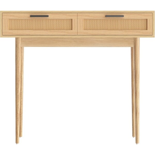 Rattan Console Table Drawer Storage Hallway Tables Drawers