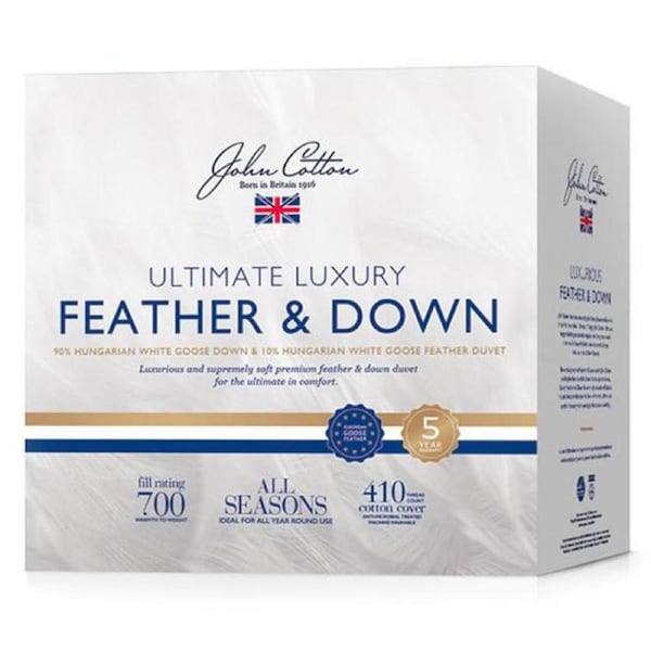 John Cotton 90/10 Hungarian White Goose Feather & Down All Seasons Quilt King