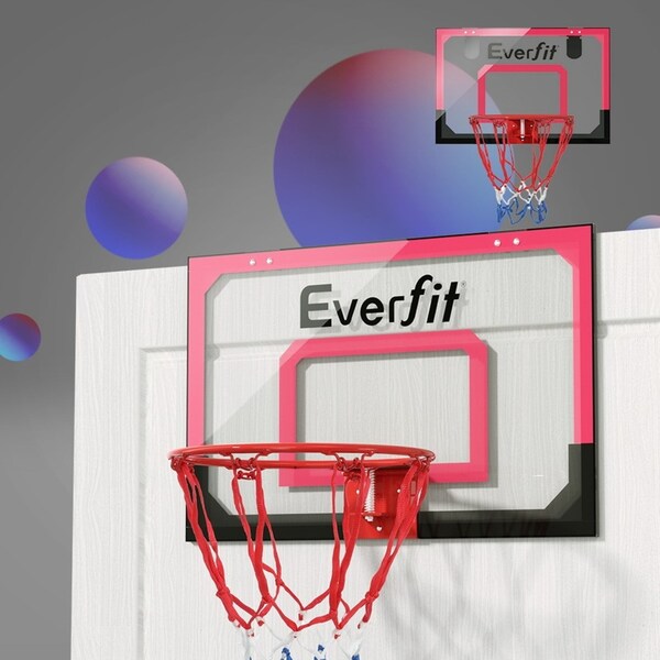 45x30cm Everfit Kids Mini Basketball Hoop Backboard Door Wall Mounted Sports Red