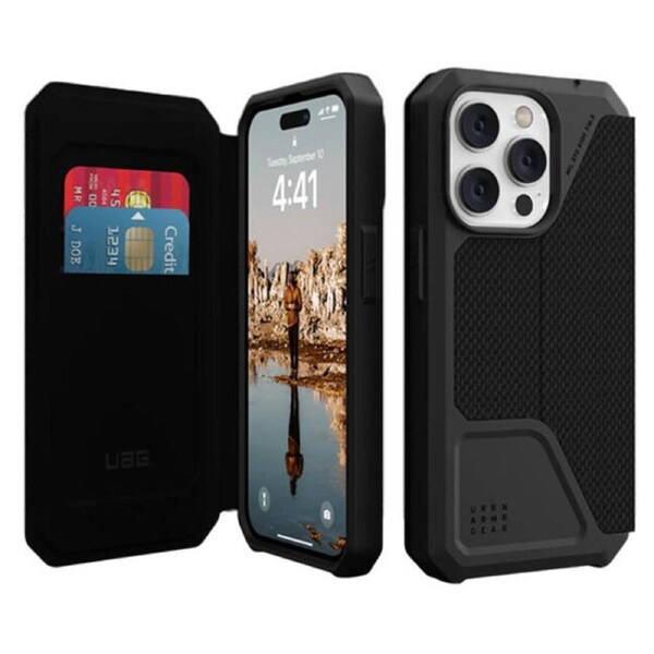 Urban Armor Gear Metropolis Case (Suits iPhone 14 Pro) - Kevlar Black