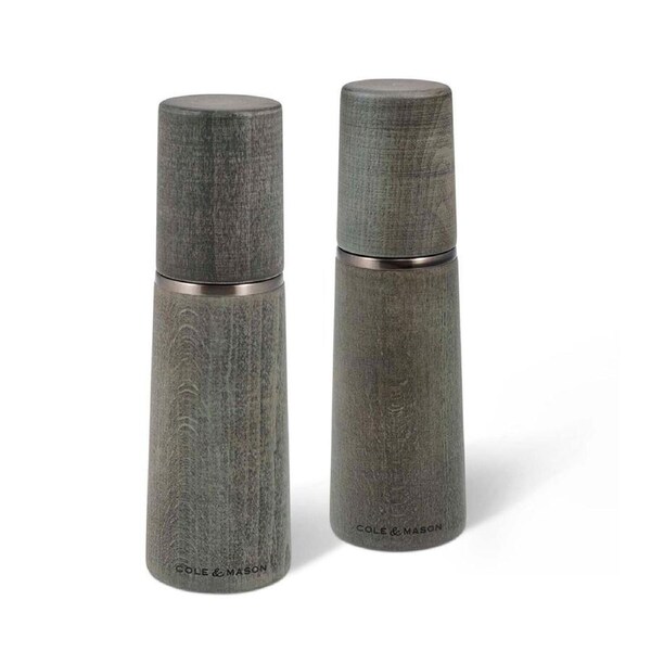 Cole & Mason Marlow 19cm Salt & Pepper Mill Kitchen Spice Grinder Gift Set Grey