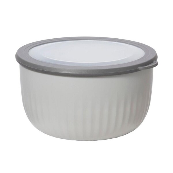 Oggi 3.7L Plastic Serve Bowl Kitchen Food Serving Container Storage w/ Lid Grey