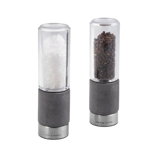 Cole & Mason Regent Concrete Salt & Pepper Mill Kitchen Spice Grinder Gift Set