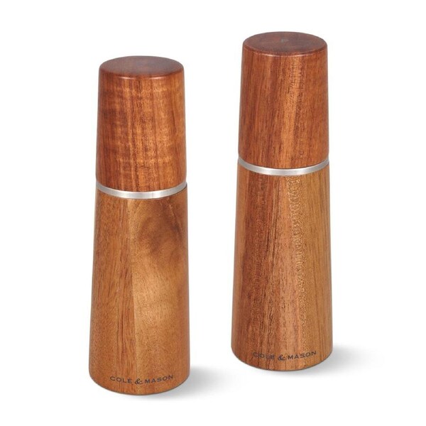 Cole & Mason Marlow Acacia Salt & Pepper Mill Kitchen Spice Grinder Gift Set