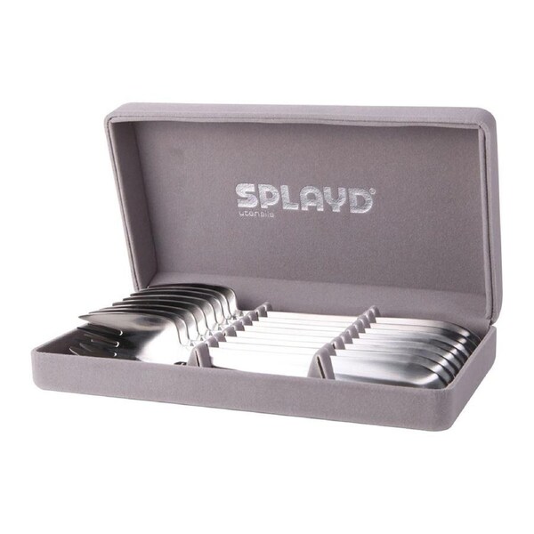 8pc Splayd Luxury All-in-One 18cm Stainless Steel Satin Knife/Spork Set Silver