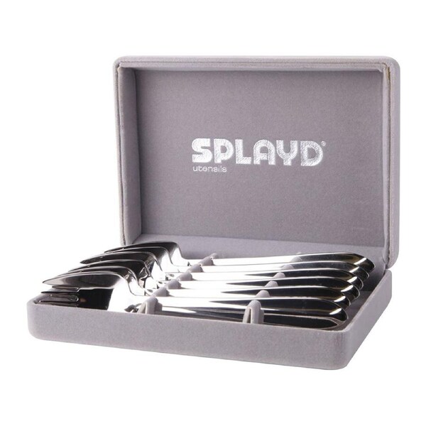 6pc Splayd Luxury All-in-One 14.5cm SS Mini Mirror Knife/Spork Utensil Set SLV