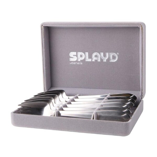 6pc Splayd Luxury All-in-One 14.5cm Stainless Steel Satin Knife/Spork Set Silver