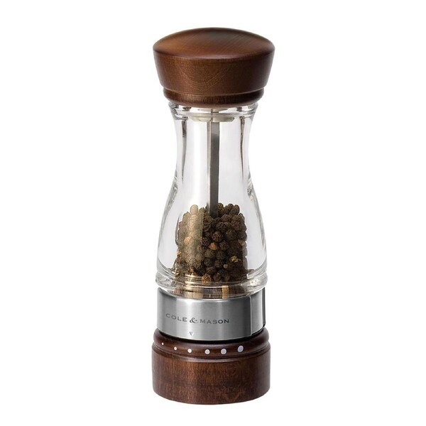 Cole & Mason Keswick Acrylic Salt & Pepper Mill Kitchen Spice Grinder Brown