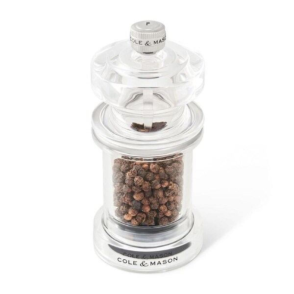 Cole & Mason 605 Acrylic 12cm Pepper Mill Spice/Condiment Cooking Grinder Clear