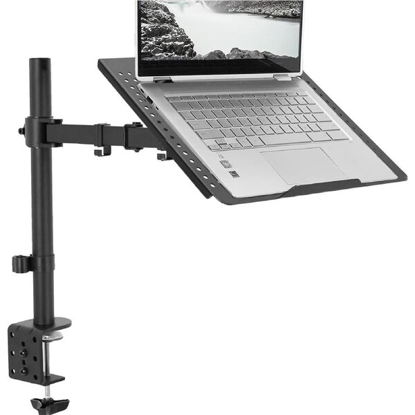 Laptop Desk Mount Stand Up to 17in, Fully Adjustable, Black
