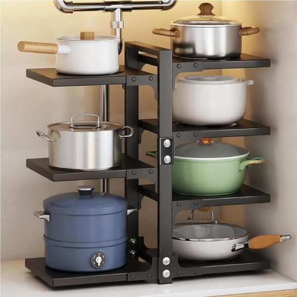 Pot Rack Organizers: 7-Tier Adjustable Heavy Duty Pan Rack