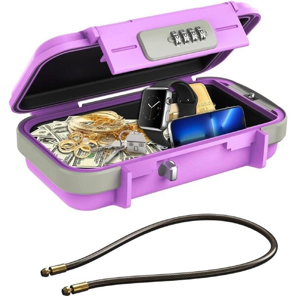 Portable Safe Box Combination Lock Waterproof Anti-Theft Mini Travel Safe Box