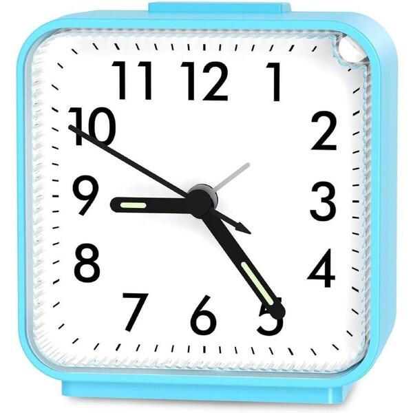 Small Analog Alarm Clock, Silent No Ticking, Luminous, Easy Set, Office School Trip