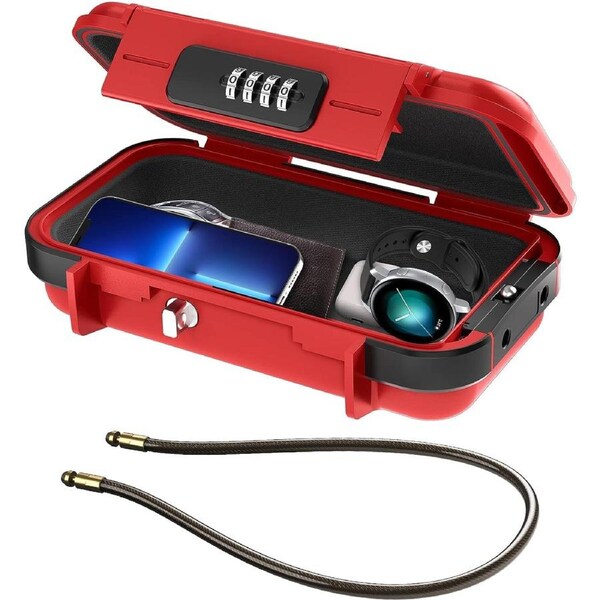 Secure Lock Box 4-Digit Combination Waterproof Home Office Hotel Cars Travel