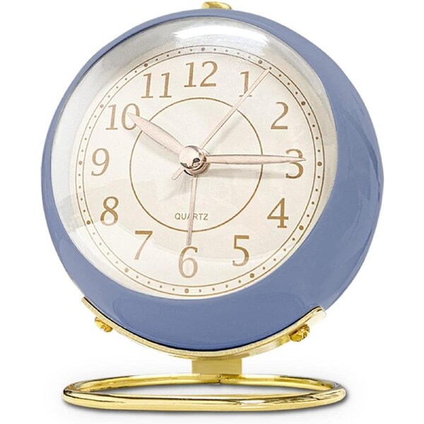 Small Table Clocks, Non-Ticking Alarm Clock Battery Operated Desk Clock Backlight