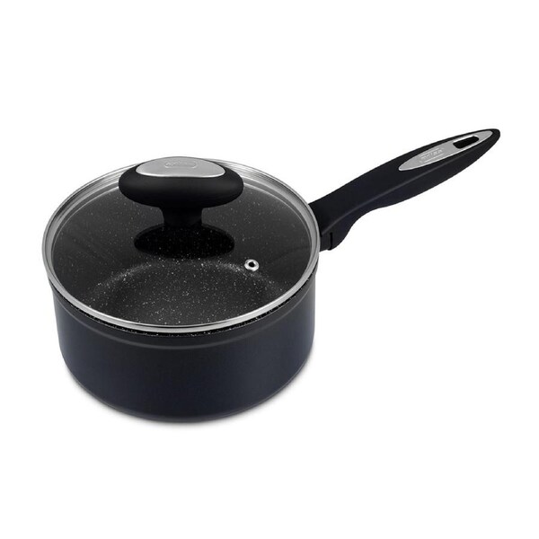 Zyliss Ultimate Forged 20cm/3L Non-Stick Saucepan w/ Lid Cover Cookware Black