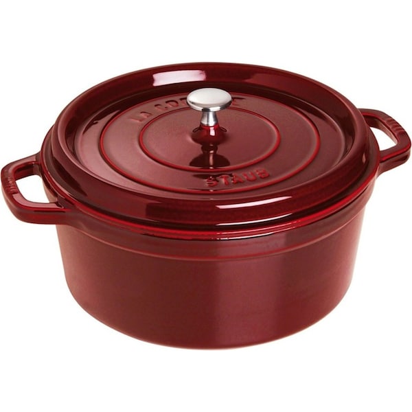 Staub 28cm/6.7L Cast Iron Round Cocotte Pot w/ Lid Induction Cookware Grenadine