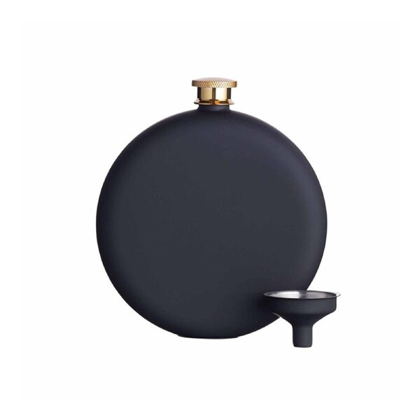 BarCraft 280ml Stainless Steel Soft Touch Hip Flask Alcohol Container Black