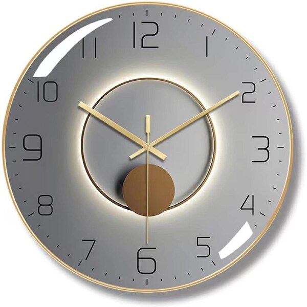 3D Curved Glass Wall Clock, Silent Battery Operated