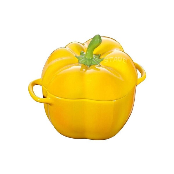 Staub 14cm/500ml Ceramic Cocotte Capsicum Cooking Serving Pot w/ Lid Yellow