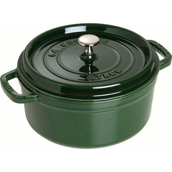 Staub 18cm/1.7L Cast Iron Round Cocotte Pot w/Lid Induction Cookware Basil Green