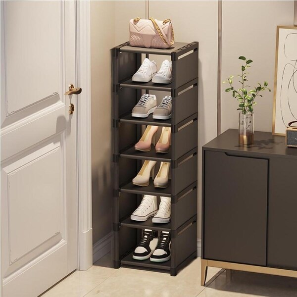 7-Tier Shoe Storage Rack Entryway, Black