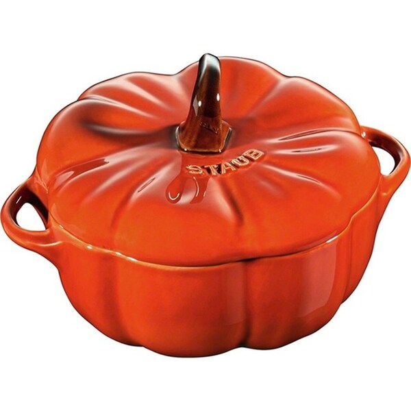 Staub 500ml/11cm Ceramic Cocotte Pumpkin Kitchen Casserole Cooking Pot Orange