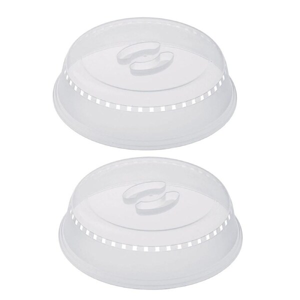 2x Progressive Prep Solutions Microwave Food Cover Splash Protection Lid Clear