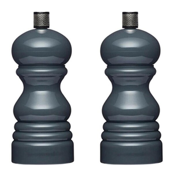 2x Mastercraft 12cm Classic Capstan Salt & Pepper Mill Kitchen Spice Grinder GRY