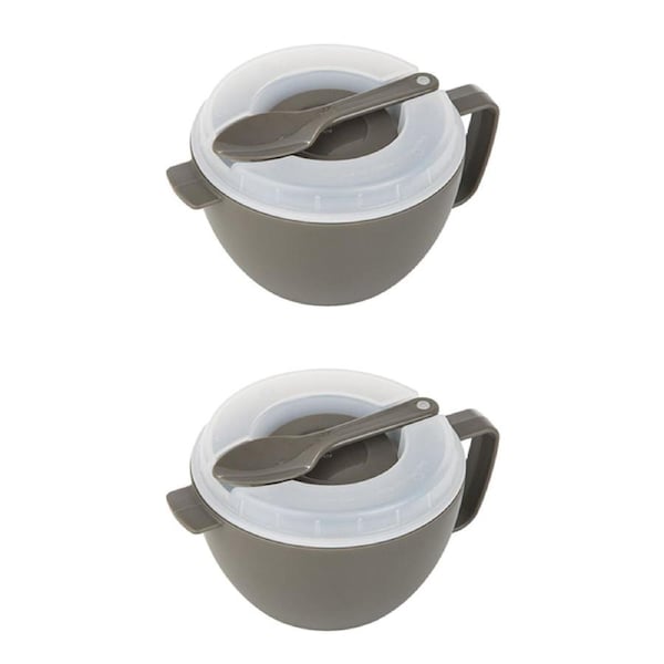 2x Progressive Prep Solutions 828ml On-The-Go Porridge & Noodle Bowl Travel Dish