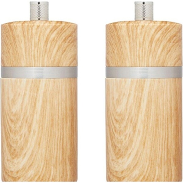 2x Mastercraft 12cm Beech Salt & Pepper Mill Home/Kitchen Spice Grinder Natural
