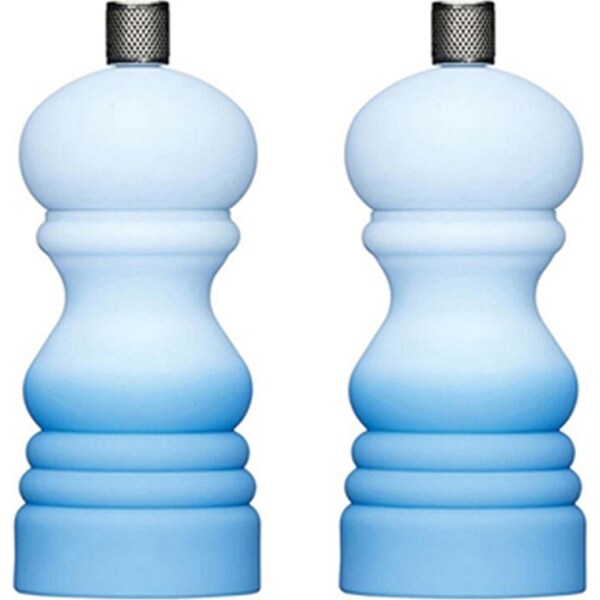 2x Mastercraft 12cm Ceramic Ombre Capstan Mill Kitchen Salt/Pepper Grinder Blue