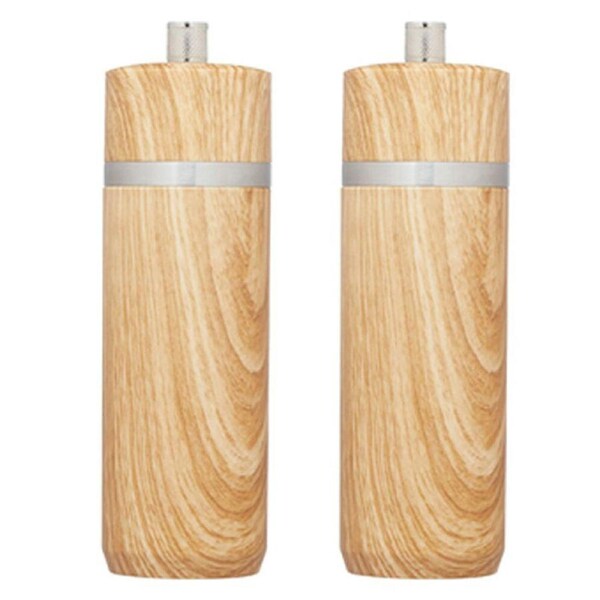 2x Mastercraft 17cm Beech Salt & Pepper Mill Home/Kitchen Spice Grinder Natural