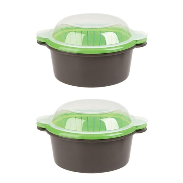 2x Progressive Prep Solutions 825ml Polypropylene Microwave Food Mini Steamer