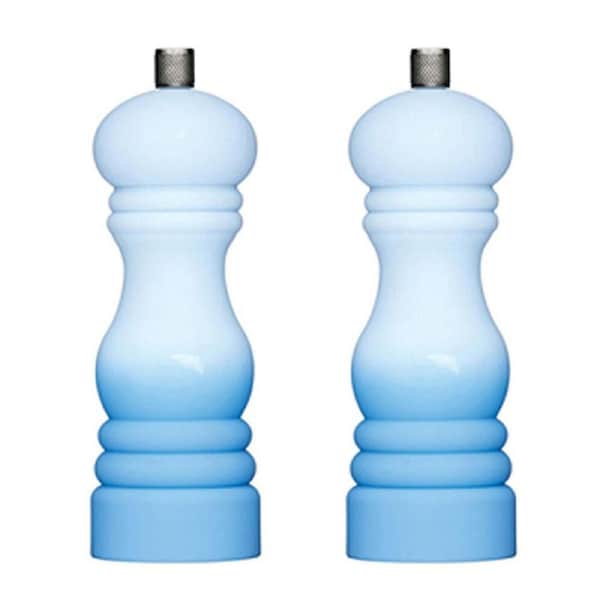 2x Mastercraft 17cm Ceramic Ombre Capstan Mill Kitchen Salt/Pepper Grinder Blue