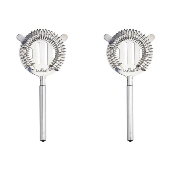 2x Barcraft Stainless Steel 20cm Cocktail Martini Strainer Bartender Barware