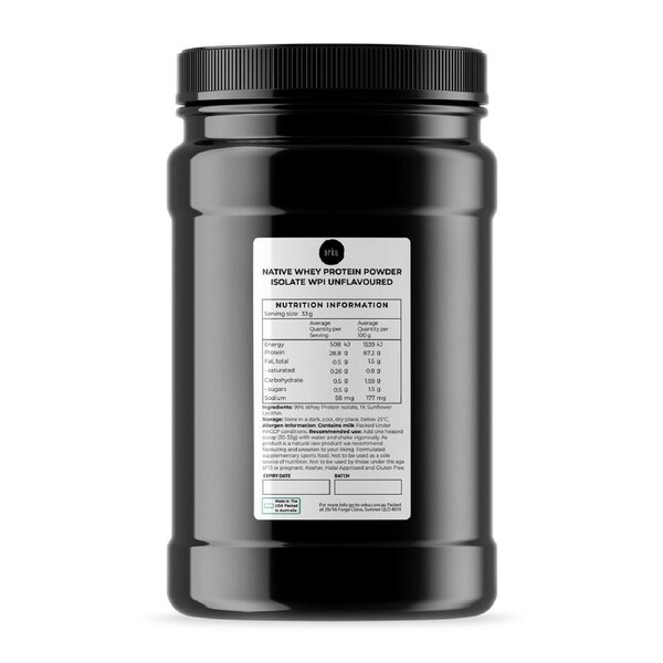 Orku 1Kg WPI Whey Protein Isolate Powder - Unflavoured Native Jar