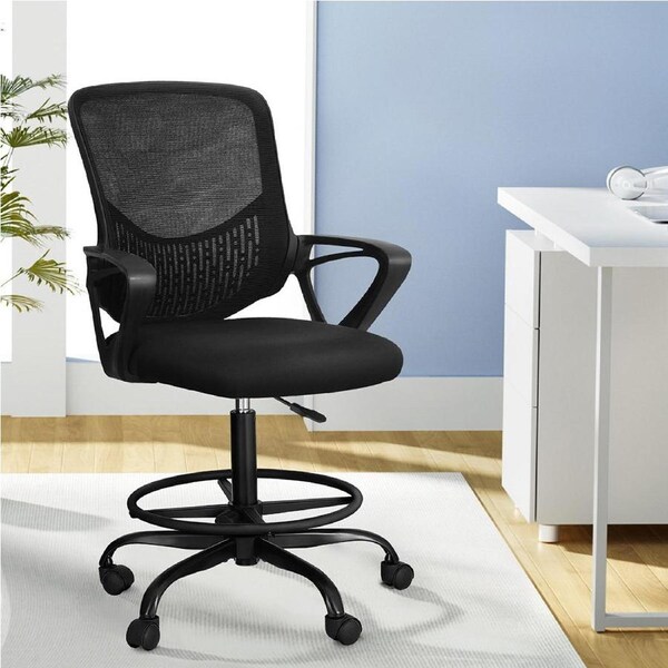 Artiss Mesh Office Chair Drafting Chairs Black