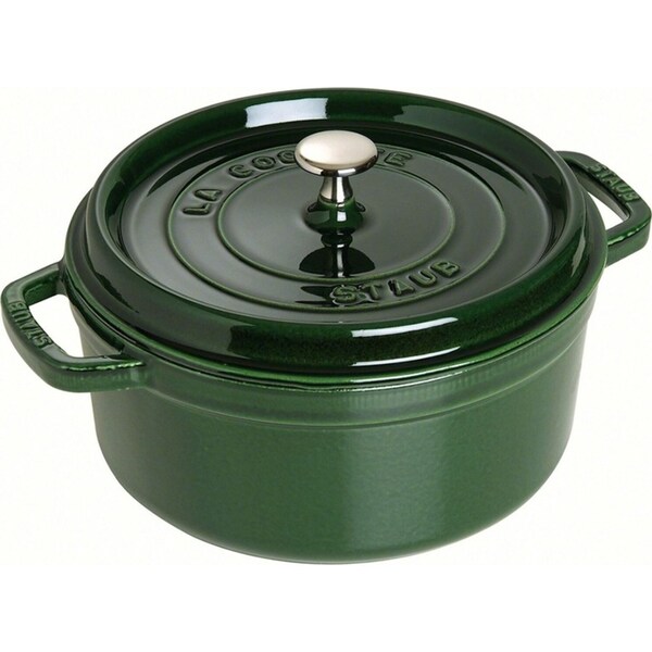 Staub 28cm/6.7L Cast Iron Round Cocotte Pot w/Lid Induction Cookware Basil Green