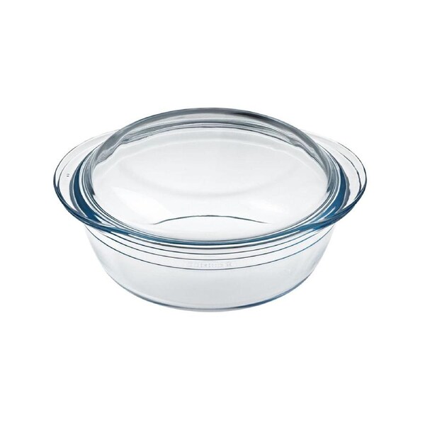 O Cuisine 27cm/2.3L Round Glass Casserole w/ Lid Oven Kitchen Cookware Clear