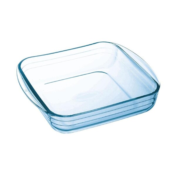O Cuisine 25cm/2.5L Square Glass Roaster Dish Oven Roast Kitchen Cookware Clear