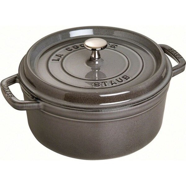 Staub 18cm/1.7L Cast Iron Round Cocotte Pot w/ Lid Induction Cookware Graphite