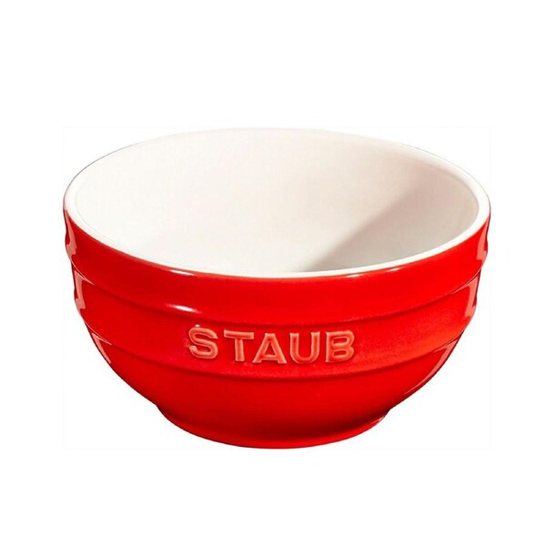 Staub 14cm Ceramic Round Bowl Food/Soup Salad Serving Dish Container Chery Red