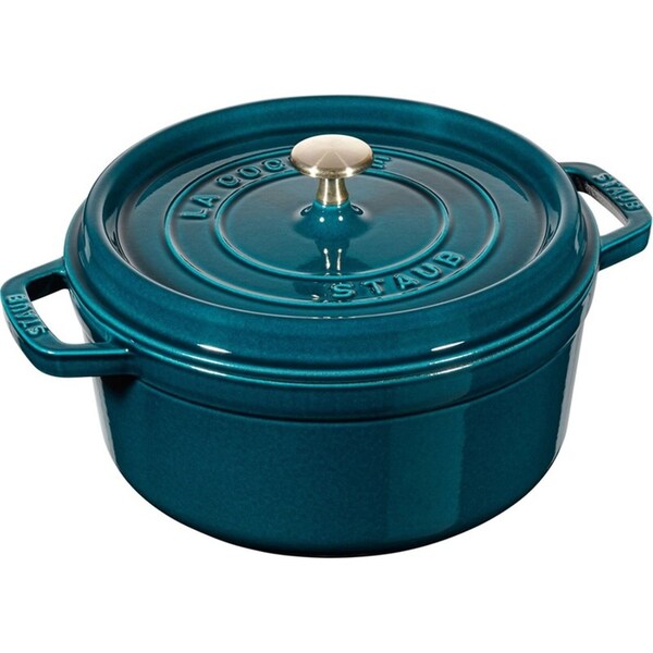 Staub 24cm/3.8L Cast Iron Round Cocotte Pot w/ Lid Induction Cookware La Mer