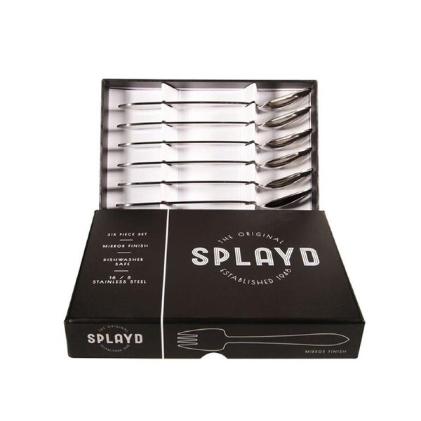 6pc Splayd Black Label All-in-One 18cm Stainless Steel Knife/Spork Set Silver