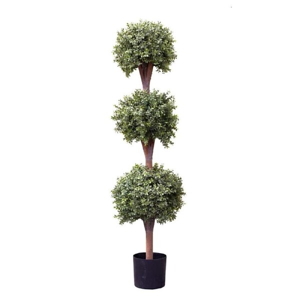 Glamorous Fusion Triple Balls Boxwood 150cm Artificial Faux Plant Tree Decorative In Pot Green