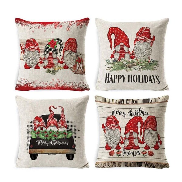 Nevenka Set of 4 Christmas Pillow Covers 45 x 45 cm Cushion Pillowcase Decorations-Set5