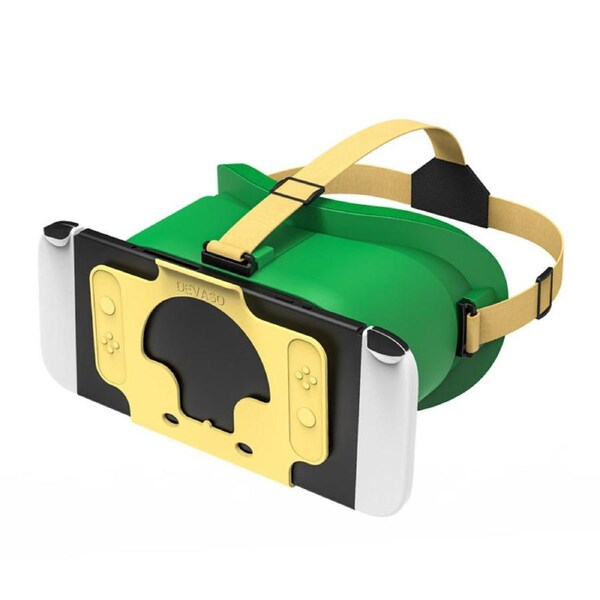 Nevenka 3D VR Glasses with Adjustable HD Lenses for Switch OLED Model-YellowGreen
